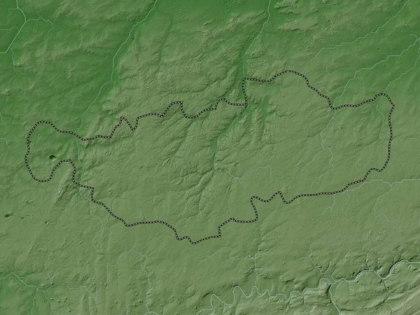 比利时省Brabant Wallon 带有湖泊和河流的Wiki风格的高程图 — 图库照片