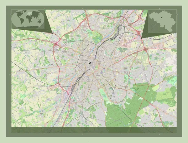Bruxelles Capitale Del Belgio Mappa Stradale Aperta Località Delle Principali — Foto Stock