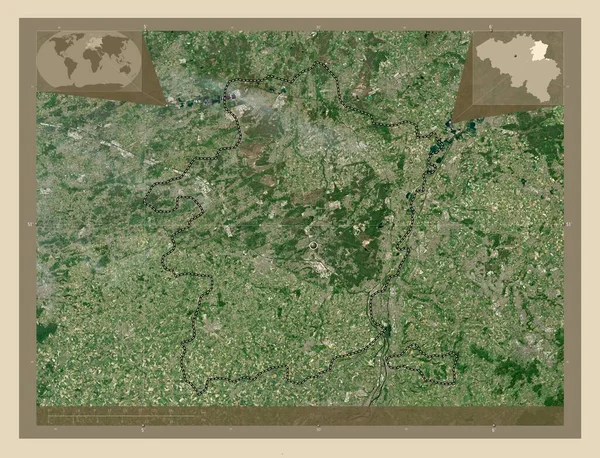 Limburg Prowincja Belgii Mapa Satelity Wysokiej Rozdzielczości Pomocnicze Mapy Położenia — Zdjęcie stockowe