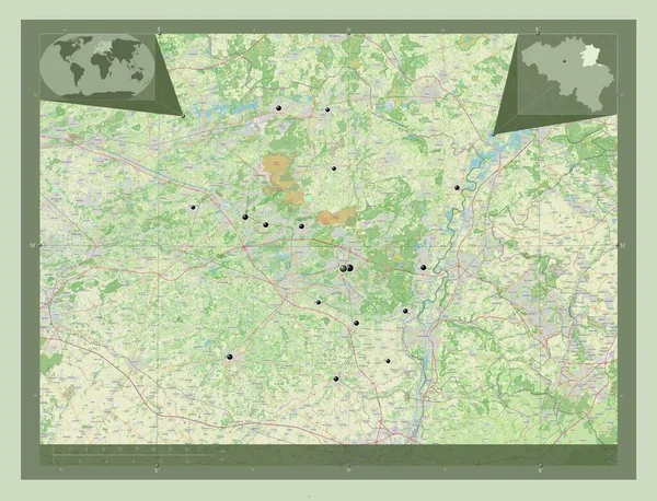 Limburg Provinz Belgien Open Street Map Standorte Der Wichtigsten Städte — Stockfoto