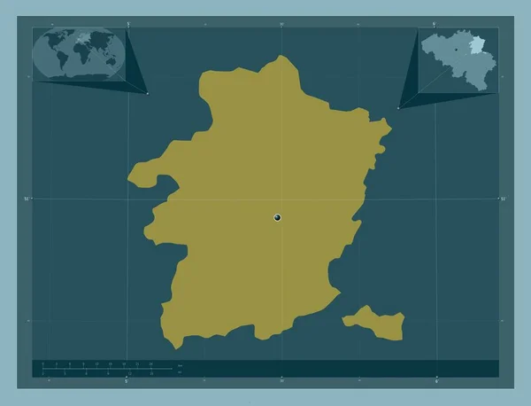 Limburg Província Bélgica Forma Cor Sólida Mapa Localização Auxiliar Canto — Fotografia de Stock