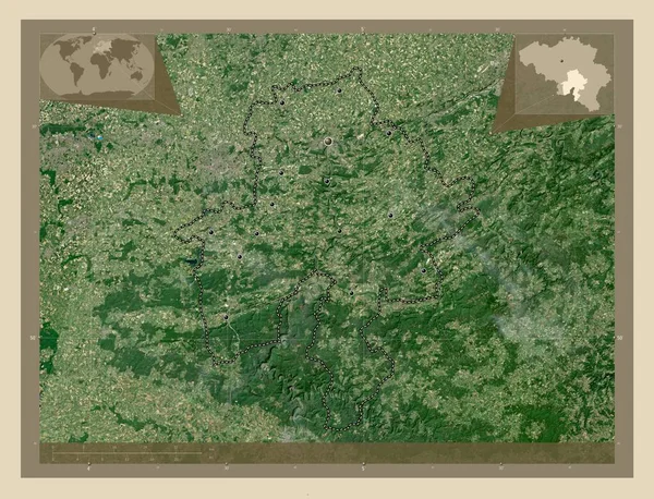 Namur Província Bélgica Mapa Satélite Alta Resolução Locais Das Principais — Fotografia de Stock
