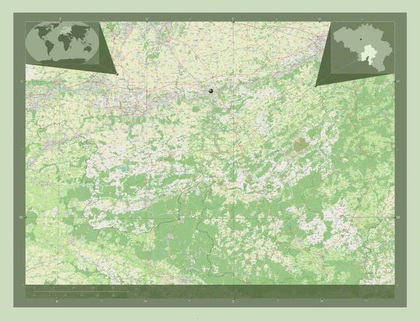 Namur Provinsen Belgien Öppna Gatukartan Hjälpkartor För Hörnen — Stockfoto