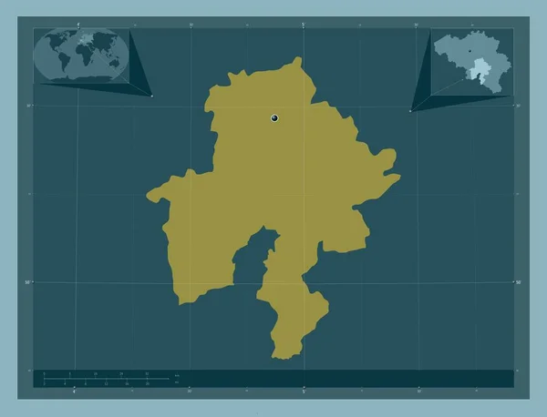 Namur Provincia Del Belgio Forma Tinta Unita Mappa Della Posizione — Foto Stock