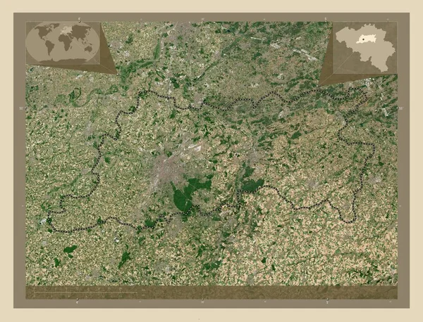 Вламс Брабант Провінція Бельгія Супутникова Карта Високої Роздільної Здатності Кутові — стокове фото