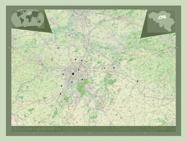 Vlaams Brabant Província Bélgica Abrir Mapa Rua Locais Das Principais — Fotografia de Stock