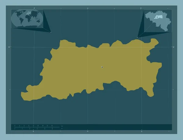 Вламс Брабант Провінція Бельгія Твердий Колір Кутові Допоміжні Карти Місцезнаходження — стокове фото