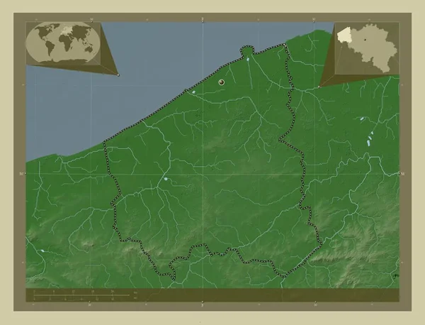 West Vlaanderen Provincia Bélgica Mapa Elevación Coloreado Estilo Wiki Con —  Fotos de Stock