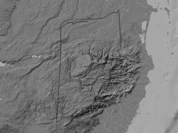 Cayo Distrito Belice Mapa Elevación Bilevel Con Lagos Ríos — Foto de Stock
