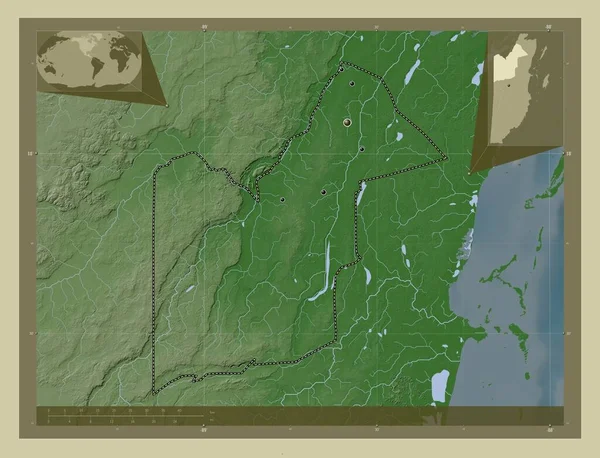 Orange Walk District Belize Elevation Map Colored Wiki Style Lakes — Stock Photo, Image