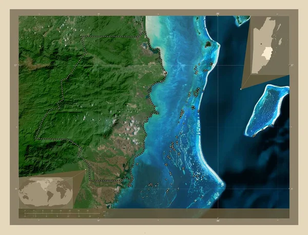 Stann Creek Dzielnica Belize Mapa Satelity Wysokiej Rozdzielczości Pomocnicze Mapy — Zdjęcie stockowe