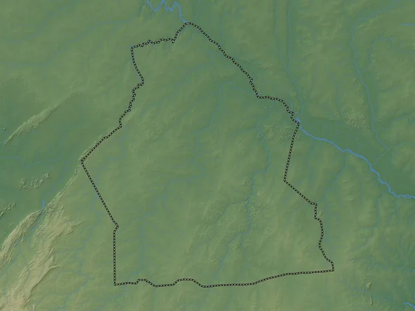 Алибори Департамент Бенина Цветная Карта Высот Озерами Реками — стоковое фото