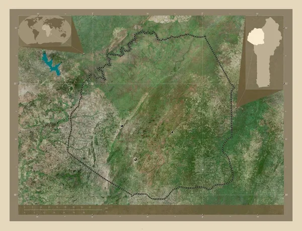 Atakora Departamento Benin Mapa Satélite Alta Resolução Locais Das Principais — Fotografia de Stock