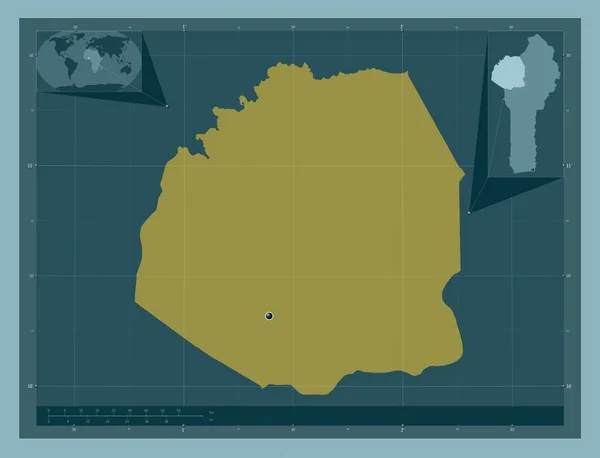 Atakora Dipartimento Del Benin Forma Tinta Unita Mappa Della Posizione — Foto Stock