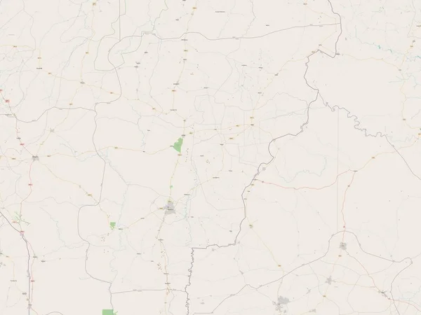 Borgou Departament Beninu Otwarta Mapa Ulic — Zdjęcie stockowe