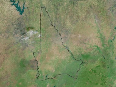 Kouffo, Benin Bölümü. Yüksek çözünürlüklü uydu haritası