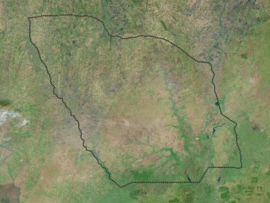 Zou, Benin Bölümü. Yüksek çözünürlüklü uydu haritası