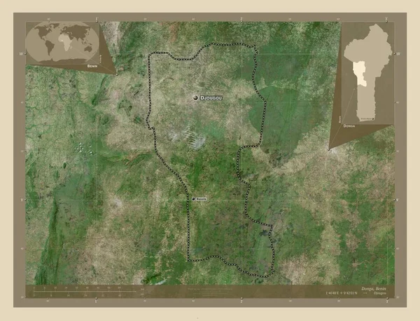 Donga Department Benin High Resolution Satellite Map Locations Names Major — Stock Photo, Image