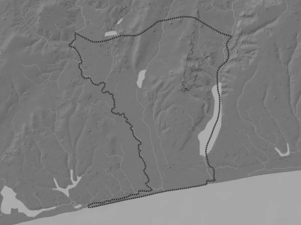 Mono Departamento Benín Mapa Elevación Bilevel Con Lagos Ríos — Foto de Stock