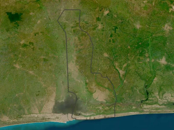 Oueme Departamento Benín Mapa Satelital Baja Resolución — Foto de Stock