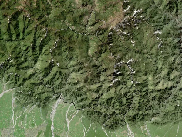 Chhukha Distrito Butão Mapa Satélite Alta Resolução — Fotografia de Stock