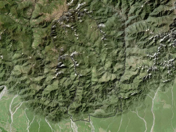 Dagana District Bhutan High Resolution Satellite Map — Stock Photo, Image
