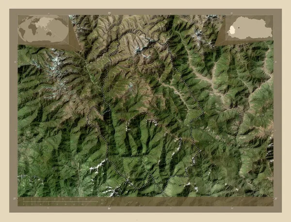 Haa Distrito Bután Mapa Satelital Alta Resolución Ubicaciones Las Principales —  Fotos de Stock