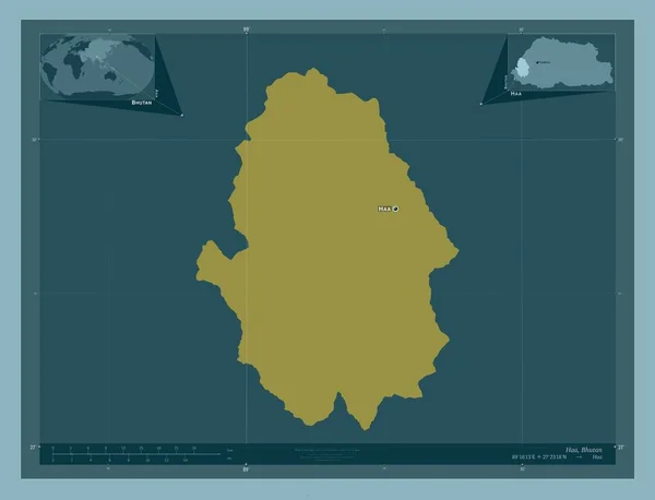 Haa Distretto Del Bhutan Forma Tinta Unita Località Nomi Delle — Foto Stock