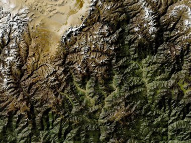 Thimphu, Butan bölgesi. Düşük çözünürlüklü uydu haritası