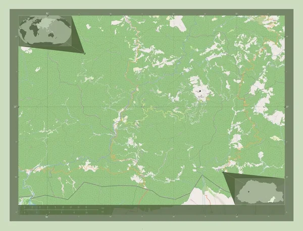 Pemagatshel Distriktet Bhutan Öppna Gatukartan Hjälpkartor För Hörnen — Stockfoto