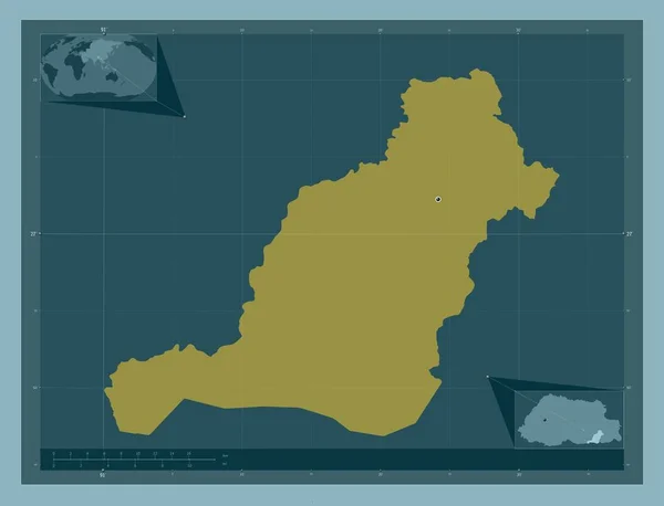 Pemagatshel Dzielnica Bhutanu Solidny Kształt Koloru Lokalizacje Dużych Miast Regionu — Zdjęcie stockowe