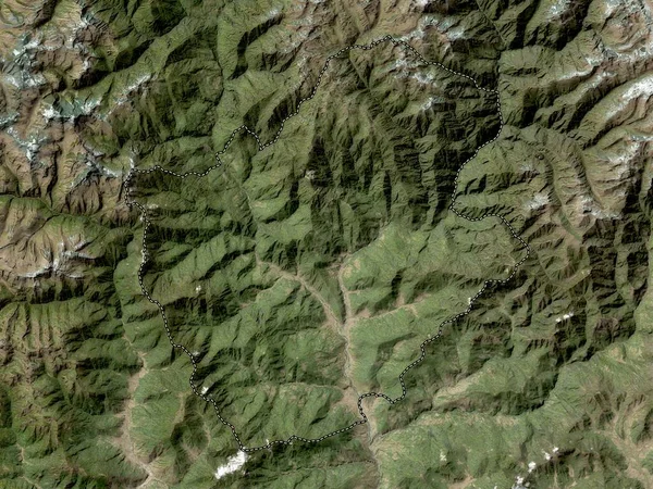 Punakha Distrito Butão Mapa Satélite Alta Resolução — Fotografia de Stock