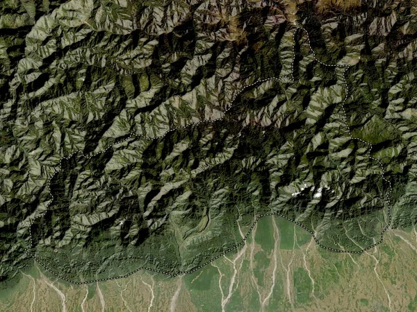 Samdrupjongkhar Distrik Bhutan Peta Satelit Resolusi Rendah — Stok Foto
