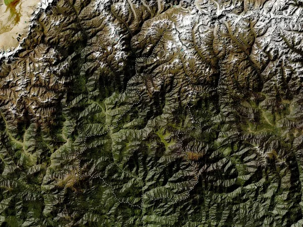 Wangduephodrang Distrito Bután Mapa Satelital Baja Resolución — Foto de Stock