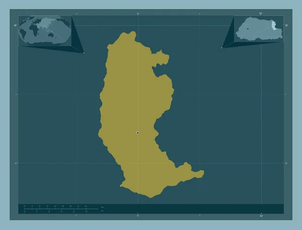 부탄의 구역이다 색깔의 지역의 도시들의 Corner Auxiliary Location — 스톡 사진