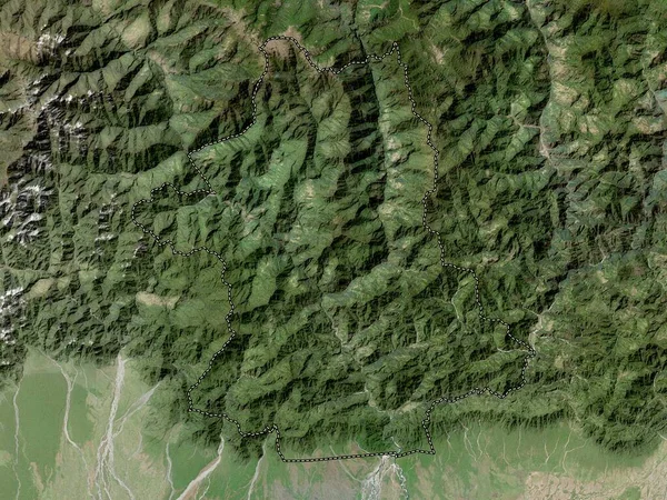 Zhemgang Distrito Butão Mapa Satélite Alta Resolução — Fotografia de Stock