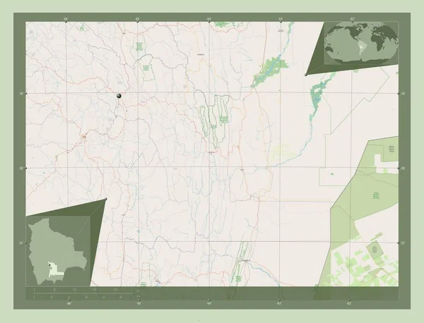 Chuquisaca Department Bolivia Open Street Map Corner Auxiliary Location Maps — Stock Photo, Image