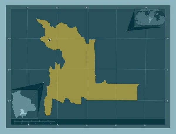Чукисака Департамент Боливии Твердая Форма Цвета Вспомогательные Карты Расположения Углов — стоковое фото