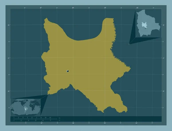 Cochabamba Department Bolivia Solid Color Shape Corner Auxiliary Location Maps — Stock Photo, Image