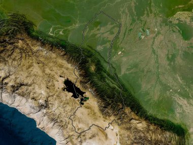 La Paz, Bolivya Departmanı. Düşük çözünürlüklü uydu haritası