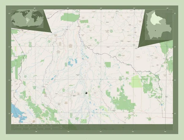 Beni Departamento Bolivia Open Street Map Mapas Ubicación Auxiliares Esquina — Foto de Stock