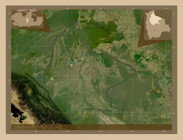 Эль Бени Департамент Боливии Карта Спутника Низкого Разрешения Вспомогательные Карты — стоковое фото