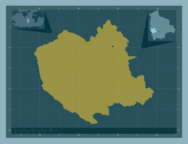 Oruro Dipartimento Della Bolivia Forma Tinta Unita Mappa Della Posizione — Foto Stock