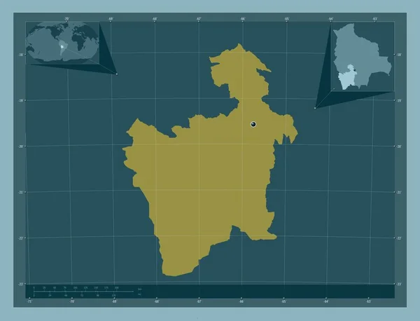 Potosi Dipartimento Della Bolivia Forma Tinta Unita Mappa Della Posizione — Foto Stock