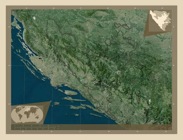 Federacija Bosna Hercegovina Entità Della Bosnia Erzegovina Mappa Satellitare Alta — Foto Stock