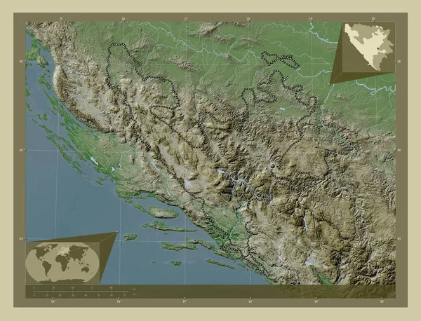 Federacija Bosna Hercegovina Entità Della Bosnia Erzegovina Mappa Elevazione Colorata — Foto Stock