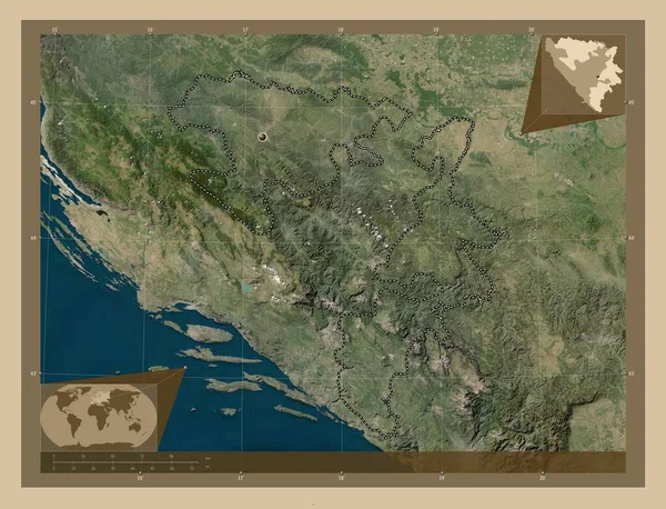 Repuplika Srpska Entità Della Bosnia Erzegovina Mappa Satellitare Bassa Risoluzione — Foto Stock