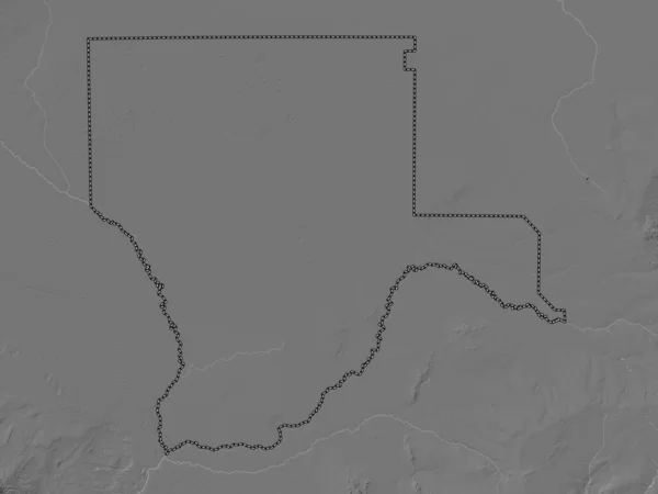 Kgalagadi Distretto Del Botswana Mappa Dell Elevazione Bilivello Con Laghi — Foto Stock