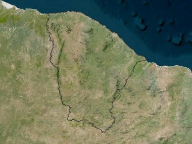 Ceara, Brezilya eyaleti. Düşük çözünürlüklü uydu haritası