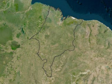 Maranhao, Brezilya eyaleti. Düşük çözünürlüklü uydu haritası